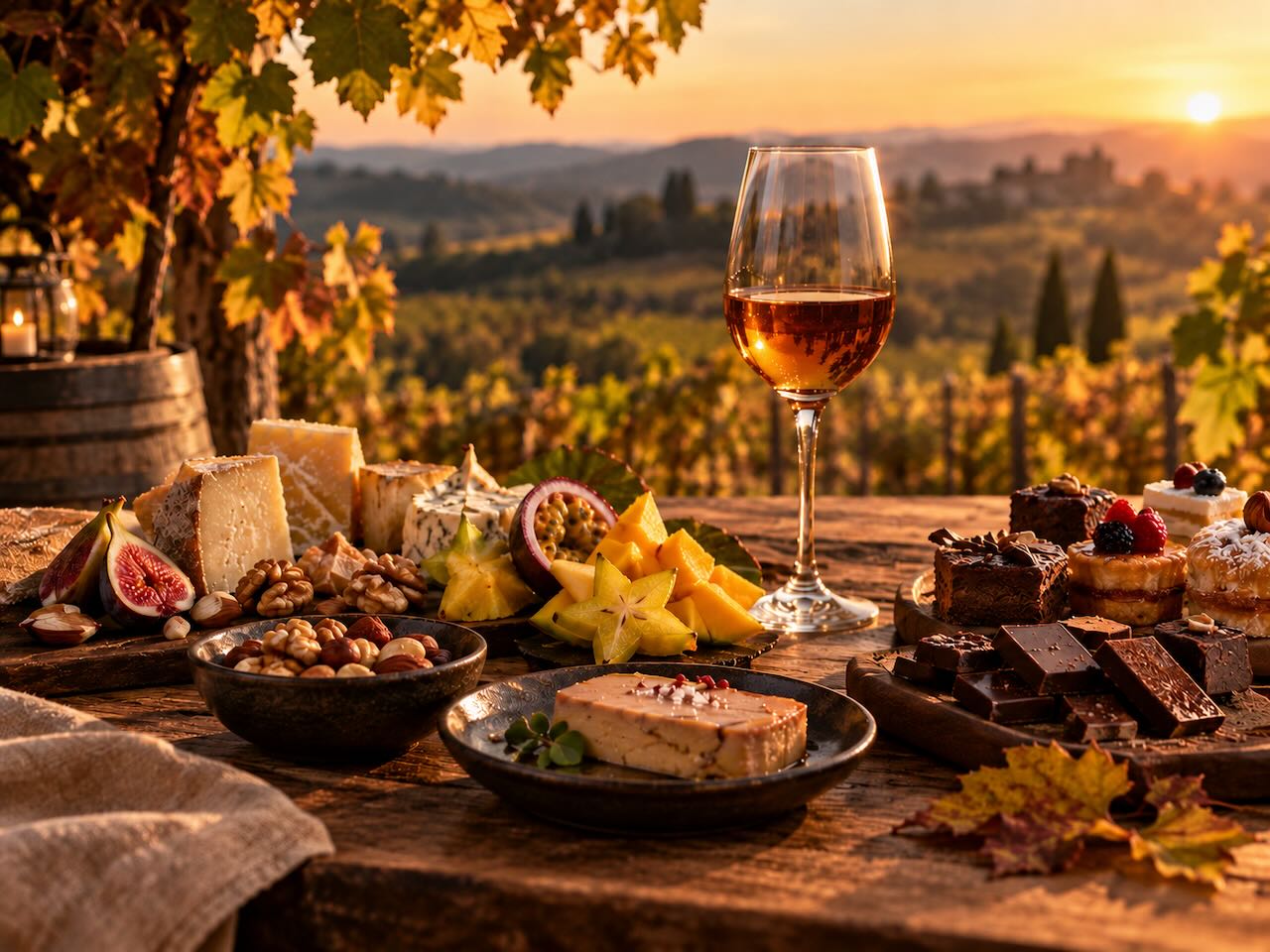 Tast de vins dolços a la tardor